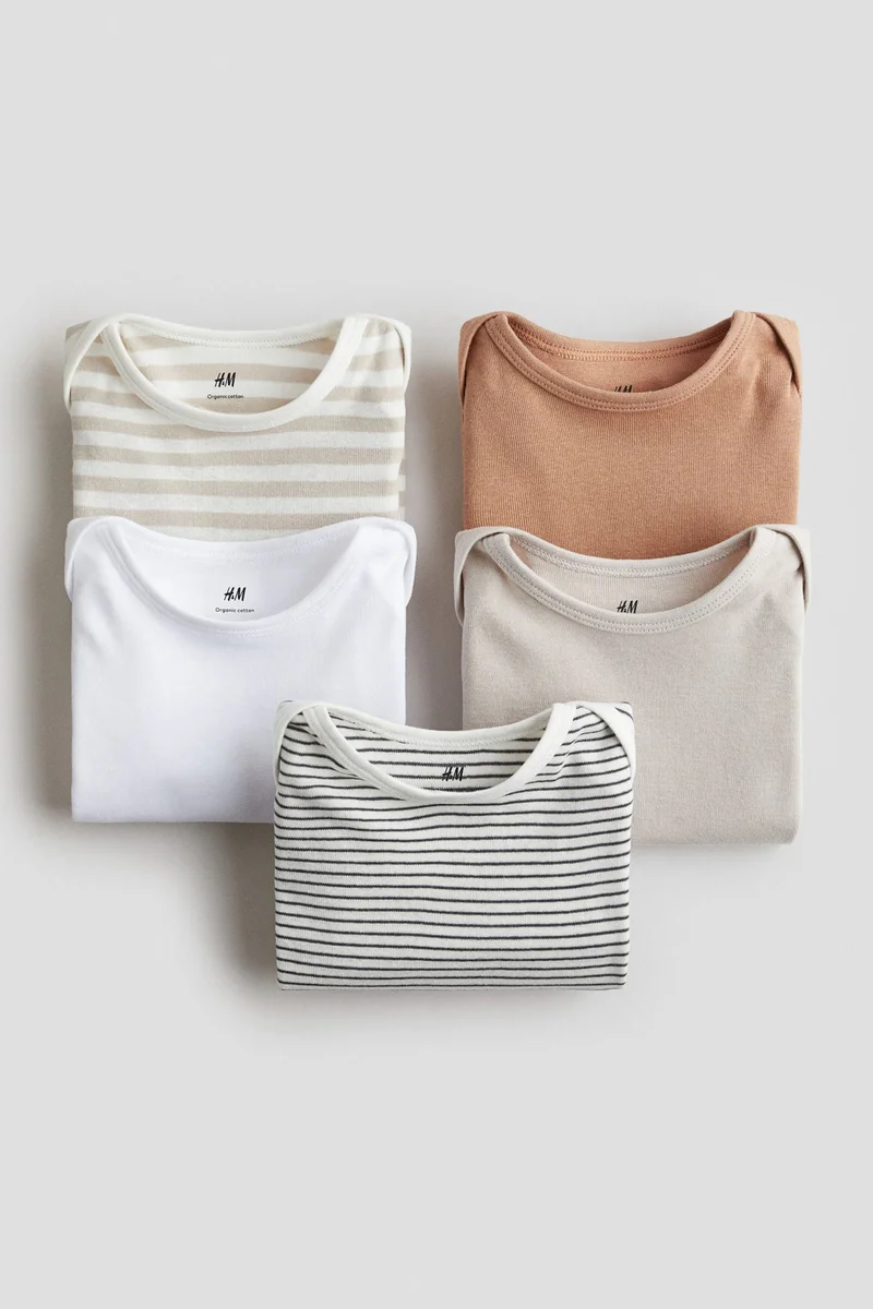 اتش اند ام بودي سوت بأكمام طويلة - عبوة من 5 قطع